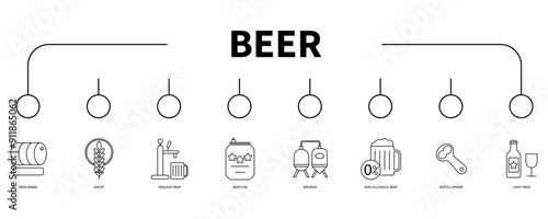 beer banner web icon vector illustration concept