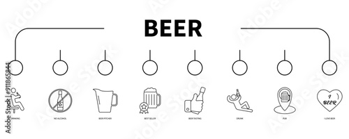 beer banner web icon vector illustration concept