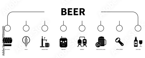 beer banner web icon vector illustration concept