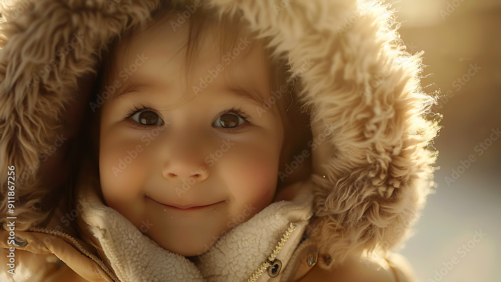 Smiling Child in Warm Winter Clothing Close-up Smiling Child in Warm Winter Clothing Close-up