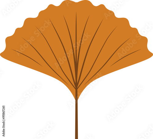 Ginkgo biloba leaf icon. Autumn leaf symbol. Flat style.