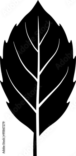 Autumn leaf symbol. Silhouette style.