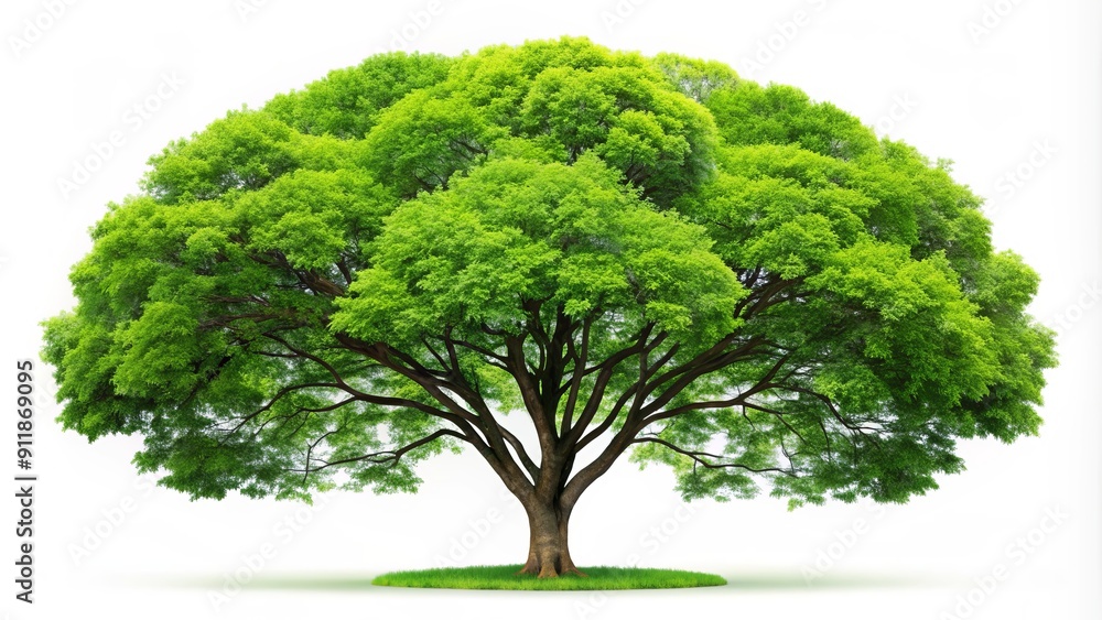 Vibrant green trees with intricate branches and leaves isolated in a forest setting, perfectly cut out and placed on a clean white background. Vibrant green trees with intricate branches and leaves isolated in a forest setting, perfectly cut out and placed on a clean white background.