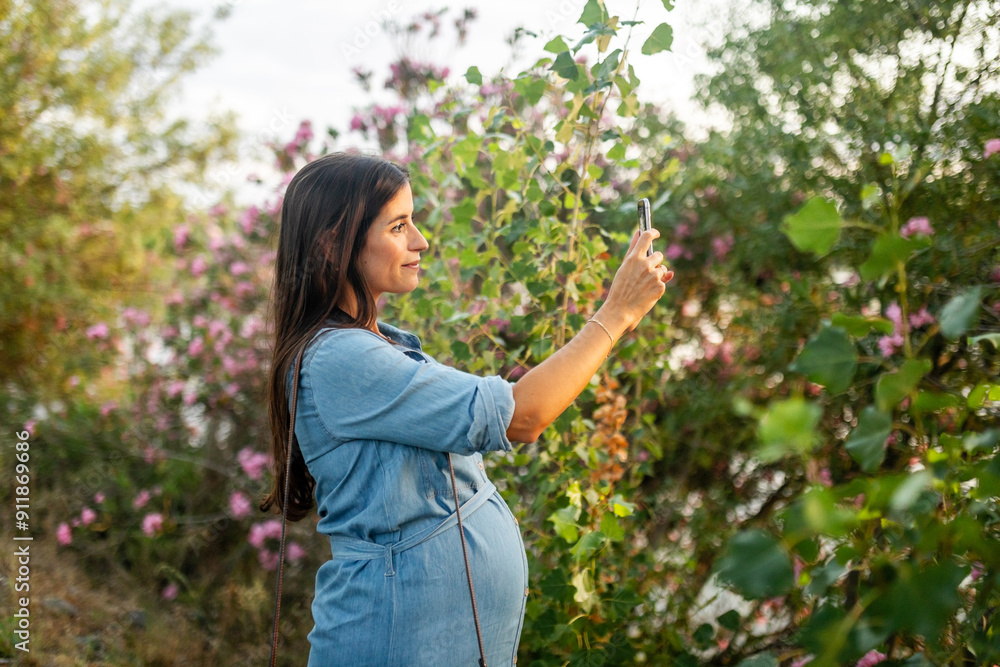 portrait of pregnant woman in spring portrait of pregnant woman in spring