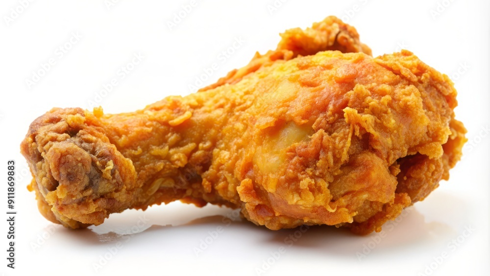 Crispy fried chicken wing, golden brown and juicy, isolated on a pure white background, waiting to be devoured, perfect for fast food advertising. Crispy fried chicken wing, golden brown and juicy, isolated on a pure white background, waiting to be devoured, perfect for fast food advertising.