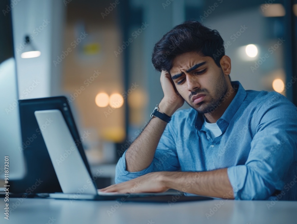 Obraz premium A person sitting in front of a computer, typing away