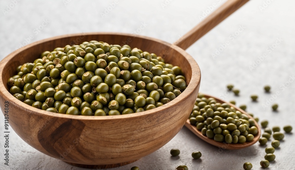 Bowl full of green peas with some scattered around them. Bowl full of green peas with some scattered around them.