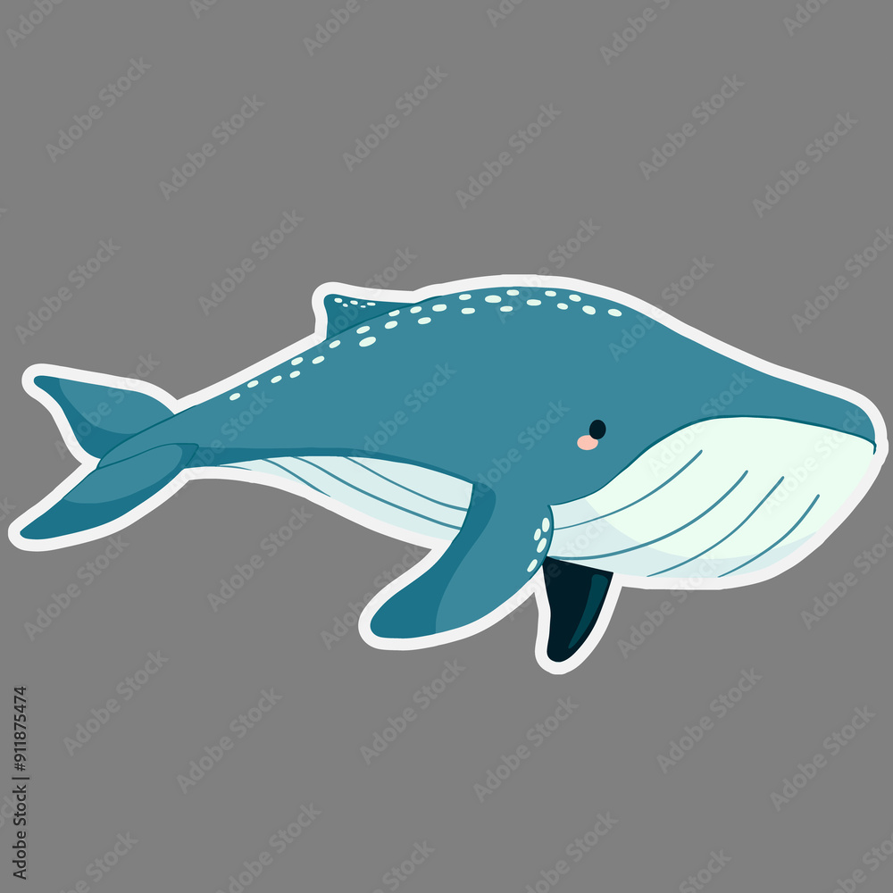 Adorable Winter Humpback Whale Illustration Adorable Winter Humpback Whale Illustration