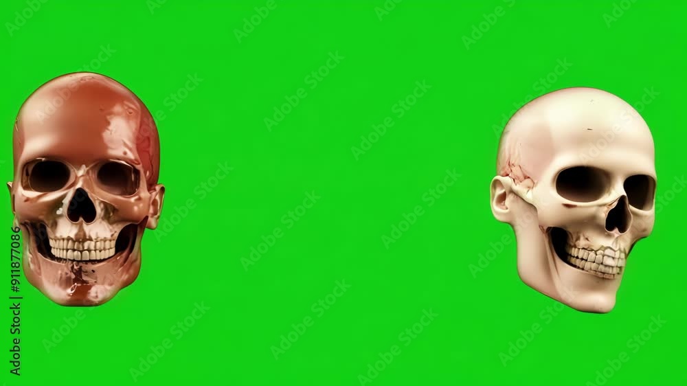 A bonechilling sight of severed heads enigmatically floating and turning in an endless void. Green screen chromakey A bonechilling sight of severed heads enigmatically floating and turning in an endless void. Green screen chromakey