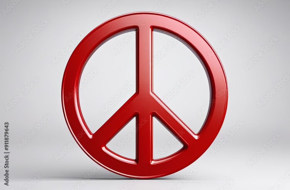 red peace symbol on white background red peace symbol on white background