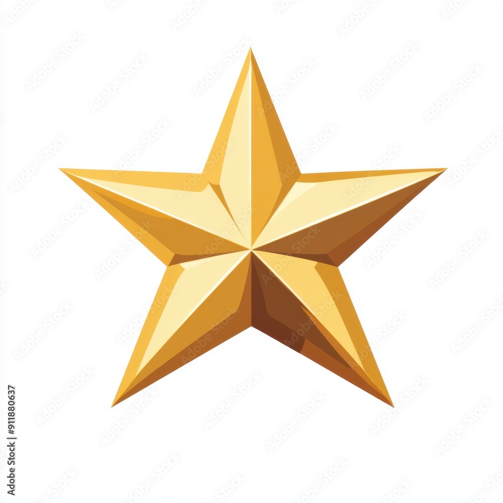 Shimmering Star Icon - Sophisticated Flat Design Element in Gold on White Background Shimmering Star Icon - Sophisticated Flat Design Element in Gold on White Background