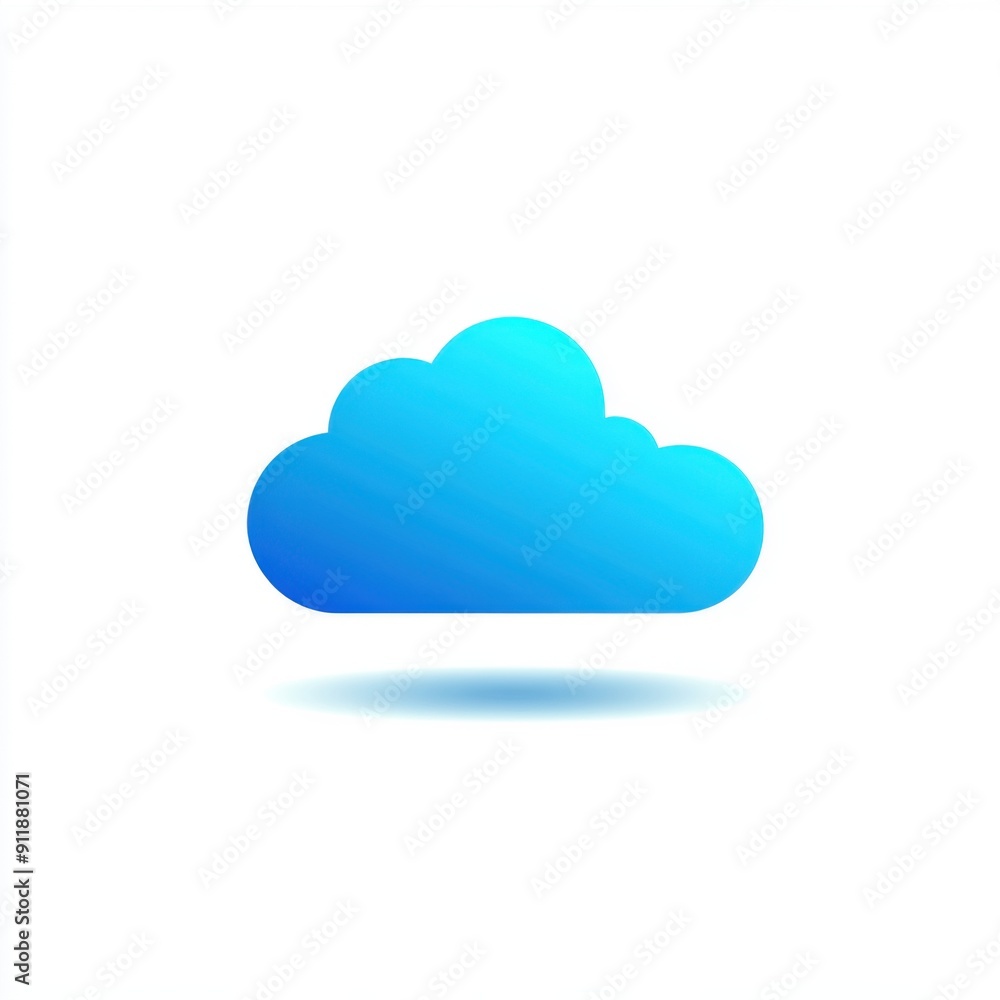 Minimalistic Cloud Icon Weather Symbol in Blue on White Background Minimalistic Cloud Icon Weather Symbol in Blue on White Background