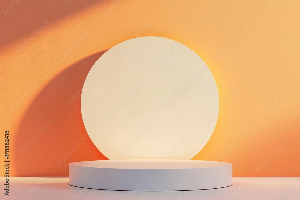 A minimal empty abstract scene background, a luxury podium awaits under sunlight filtering, ready to highlight the achievements of a global important day