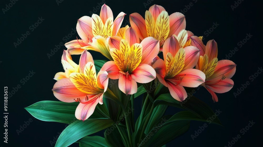 Alstroemerias showcasing colorful, long-lasting blooms Alstroemerias showcasing colorful, long-lasting blooms