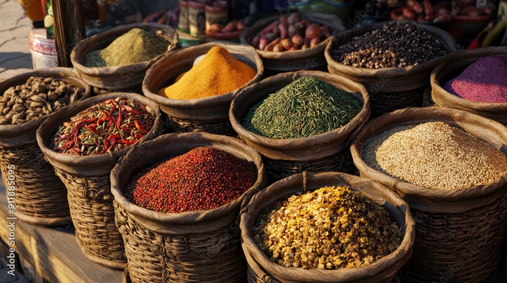 Street vendor selling unique spices Street vendor selling unique spices