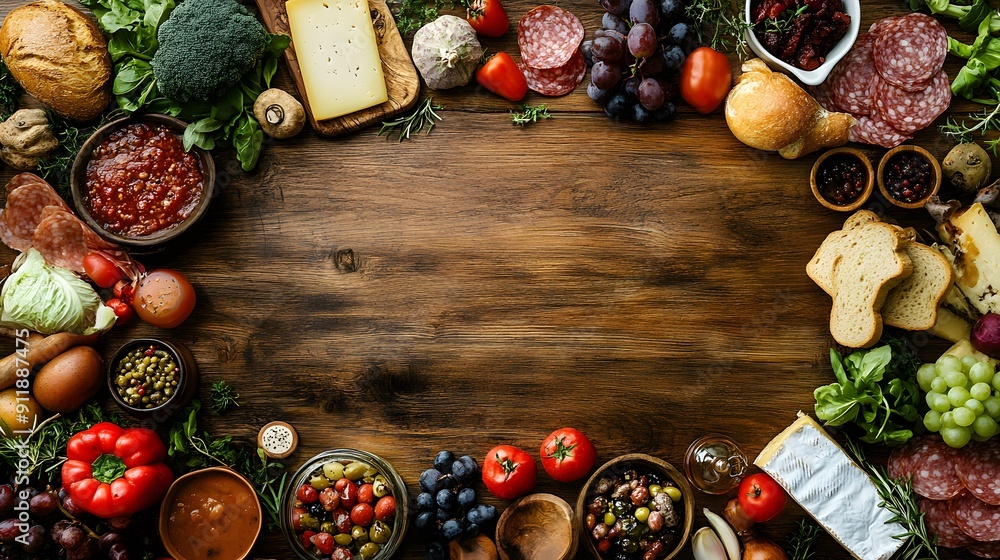 Cozy Brunch Spread. Rustic and appetizing food variety concept Cozy Brunch Spread. Rustic and appetizing food variety concept