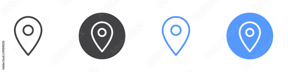 location icon Vector logo set flat location icon Vector logo set flat