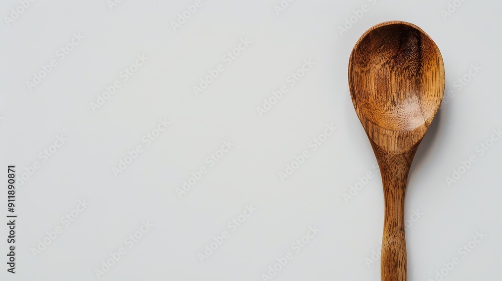 Wooden spoon on a white background with space for text or design, adding rustic charm to culinary projects. Perfect for showcasing cooking tools and healthy dining Wooden spoon on a white background with space for text or design, adding rustic charm to culinary projects. Perfect for showcasing cooking tools and healthy dining