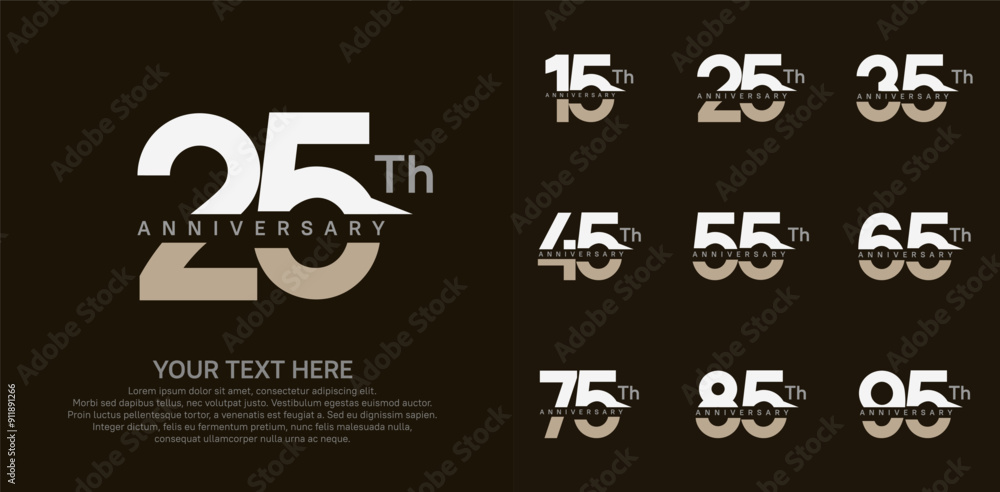 anniversary set logo style with brown and white color for company celebration moment anniversary set logo style with brown and white color for company celebration moment