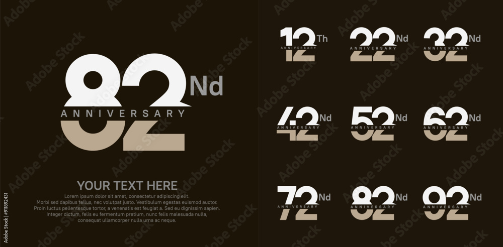 anniversary set logo style with brown and white color for company celebration moment anniversary set logo style with brown and white color for company celebration moment