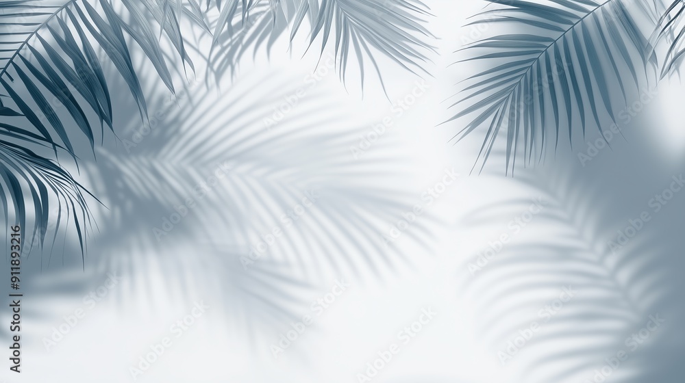 A serene background featuring soft shadows of palm leaves against a light backdrop, creating a tranquil and tropical atmosphere. A serene background featuring soft shadows of palm leaves against a light backdrop, creating a tranquil and tropical atmosphere.