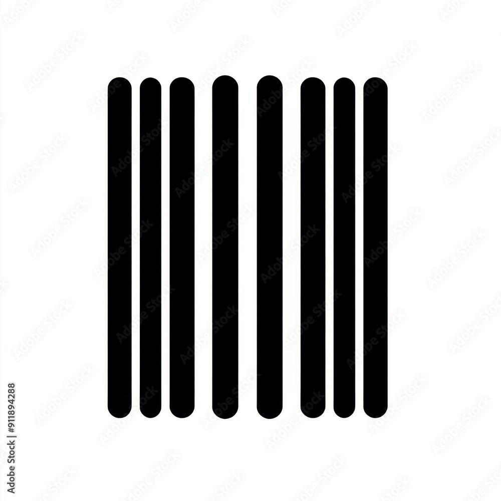 Modern Barcode Icon - Clean Design Identification Symbol in Black on White Background Modern Barcode Icon - Clean Design Identification Symbol in Black on White Background