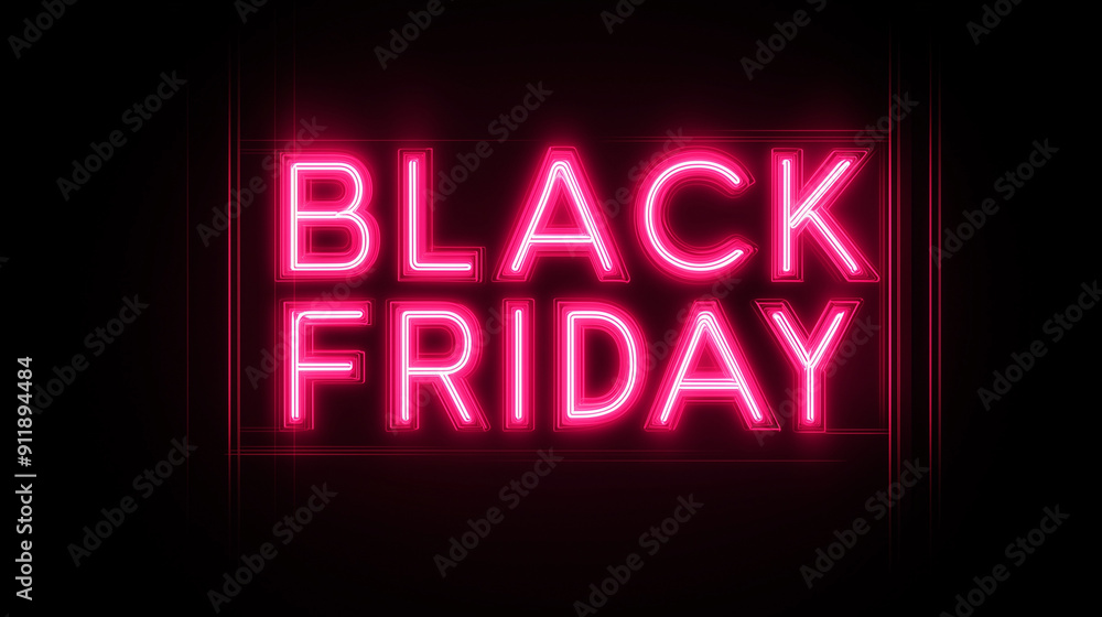 Black friday neon sign black background Black friday neon sign black background