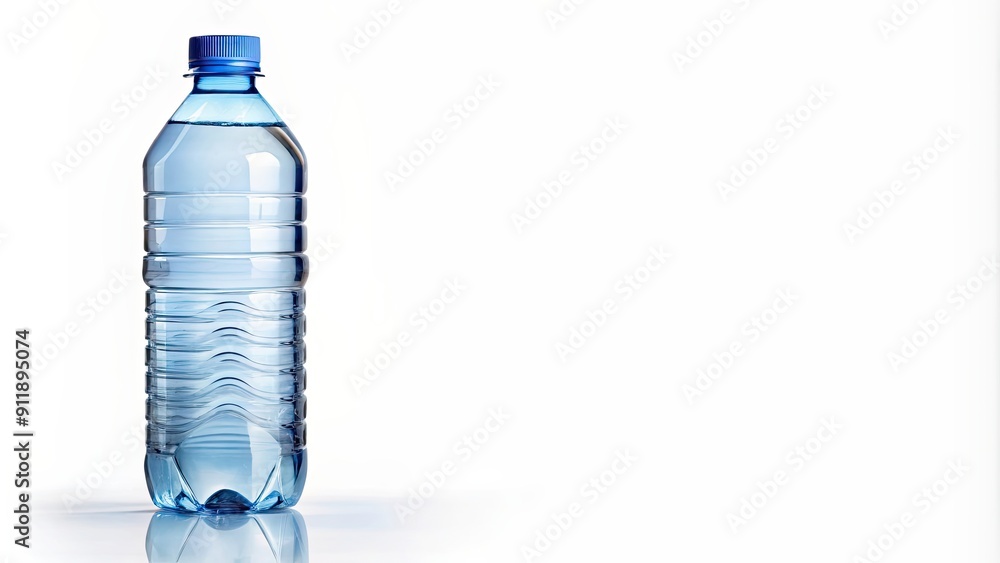 Fototapeta premium plastic water bottle isolated on white background, water bottle, plastic,, recyclable, eco-friendly, hydration