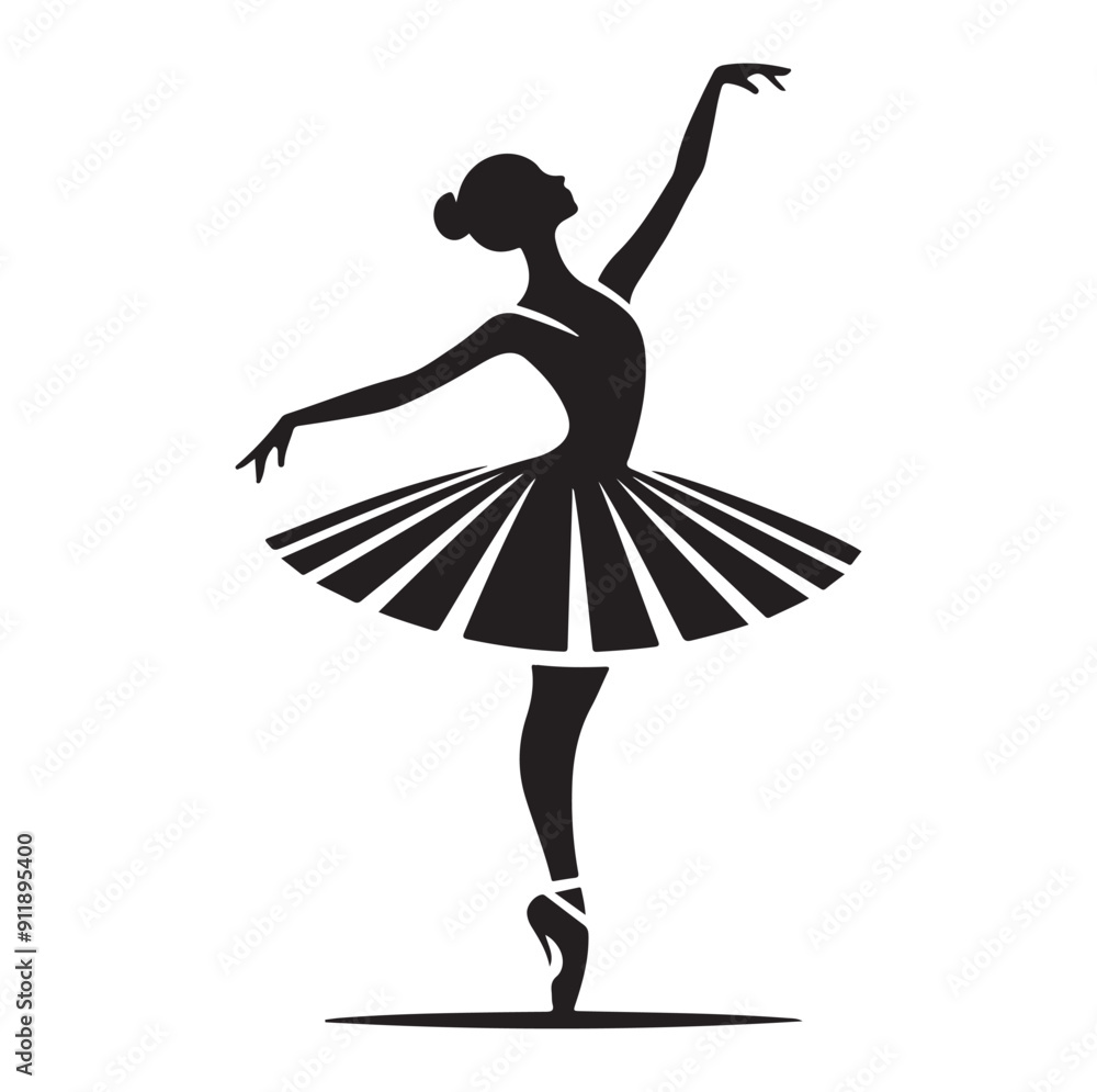 Minimal Ballerina vector icon in flat style silhouette vector isolated on white background Minimal Ballerina vector icon in flat style silhouette vector isolated on white background