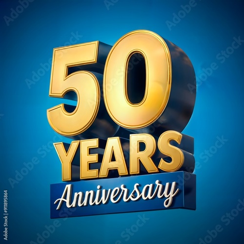 3D Text Design for 50th Anniversary Celebration