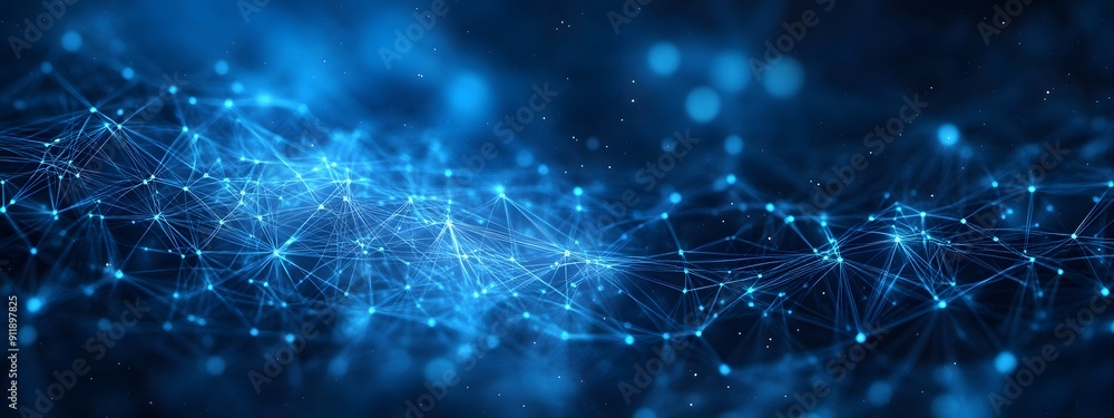Abstract Blue Network Pattern Background. Interconnected lines and geometric shapes concept Abstract Blue Network Pattern Background. Interconnected lines and geometric shapes concept