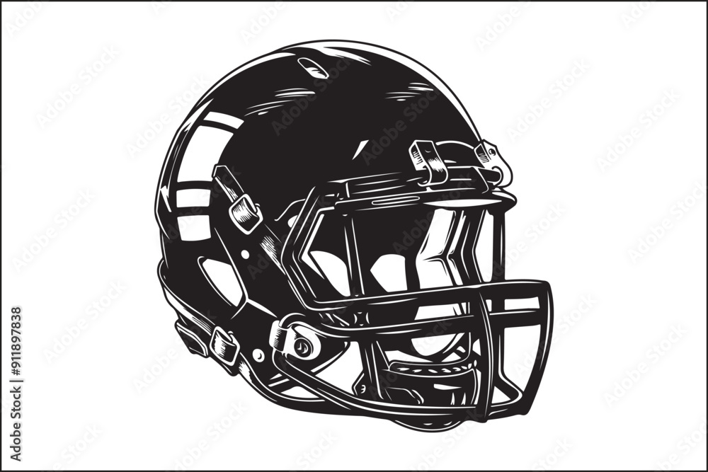 Fototapeta premium american football helmet silhouette, football helmet, helmet, sports equipment, protective gear, sports, football, game, athlete, player, football player, sports gear,