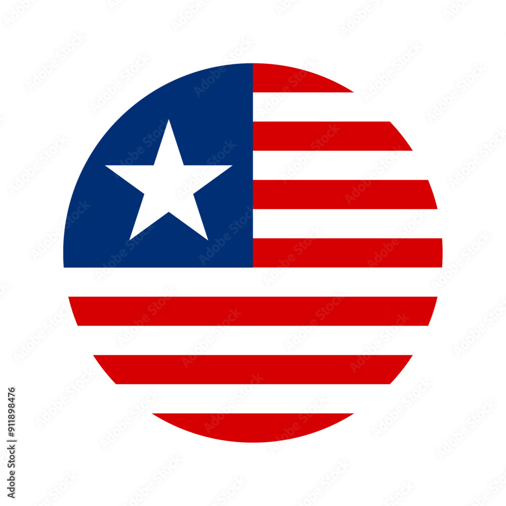 Obraz premium Round USA flag icon