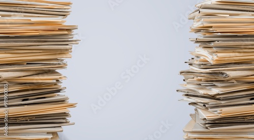 Set of offise documents Folders on background photo