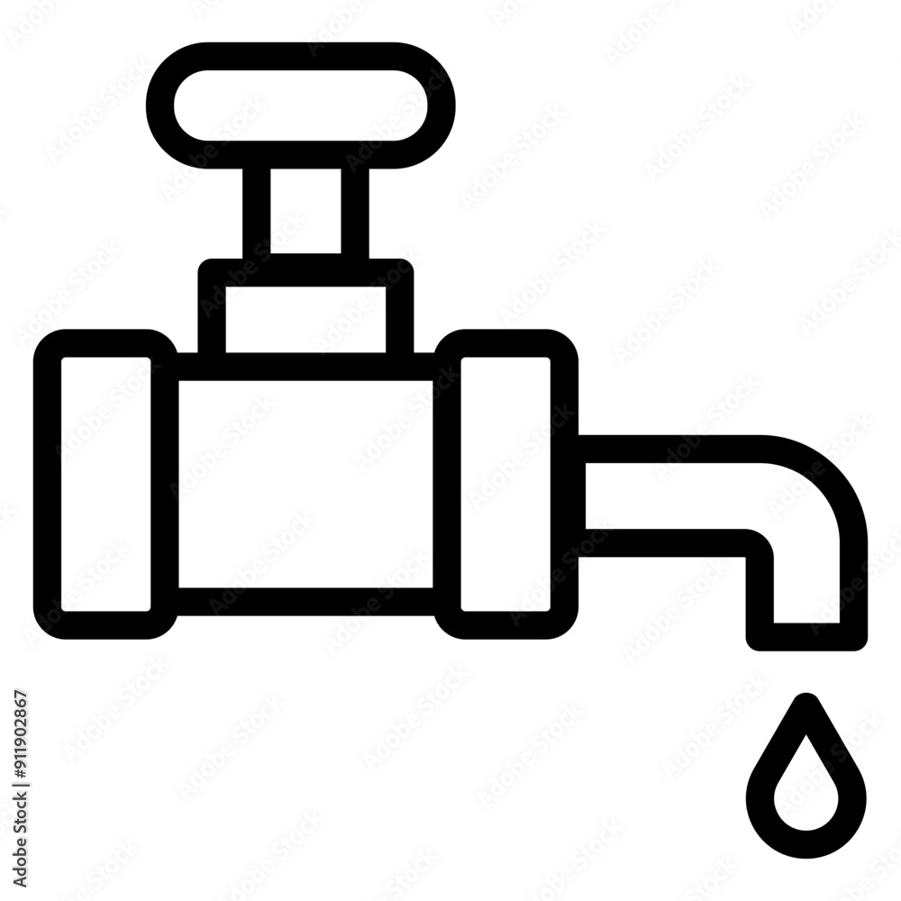Faucet Icon in Line Style Faucet Icon in Line Style