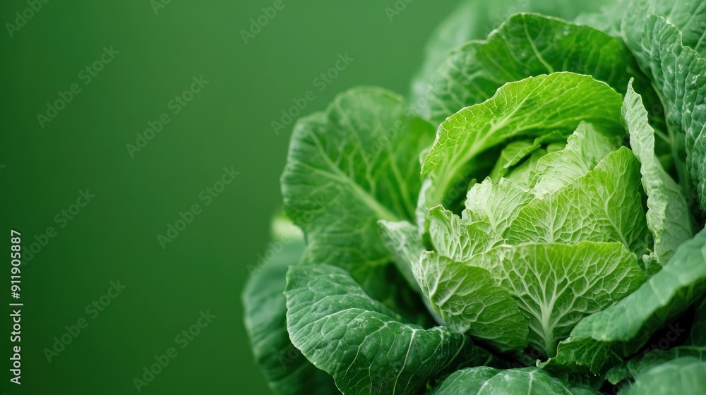 Close-up of fresh green cabbage leaves. Close-up of fresh green cabbage leaves.