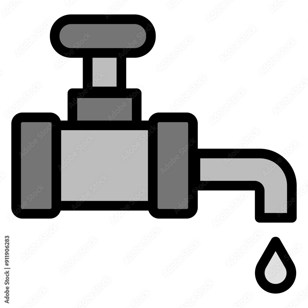 Faucet Icon in Filled Line Style Faucet Icon in Filled Line Style