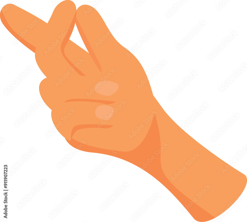 Cartoon hand gesturing small size, pinching together thumb and index finger as if holding something tiny Cartoon hand gesturing small size, pinching together thumb and index finger as if holding something tiny
