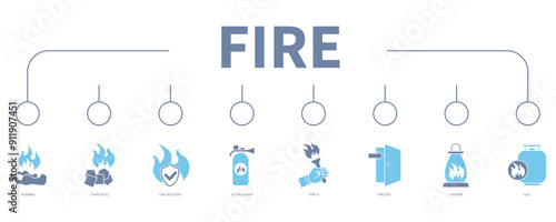 fire banner web icon vector illustration concept