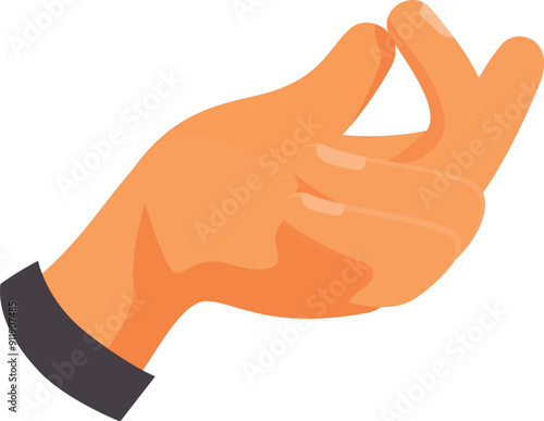 Cartoon vector illustration of a hand snapping its fingers