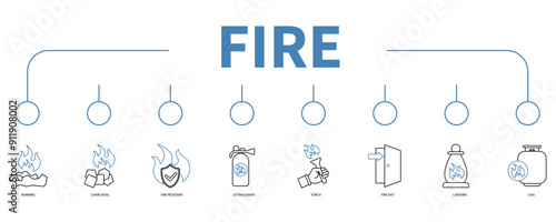 fire banner web icon vector illustration concept
