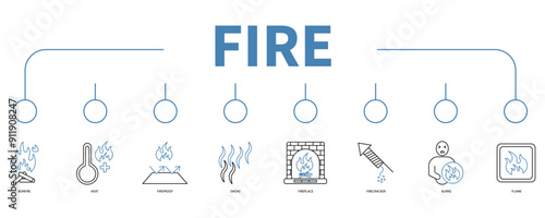 fire banner web icon vector illustration concept