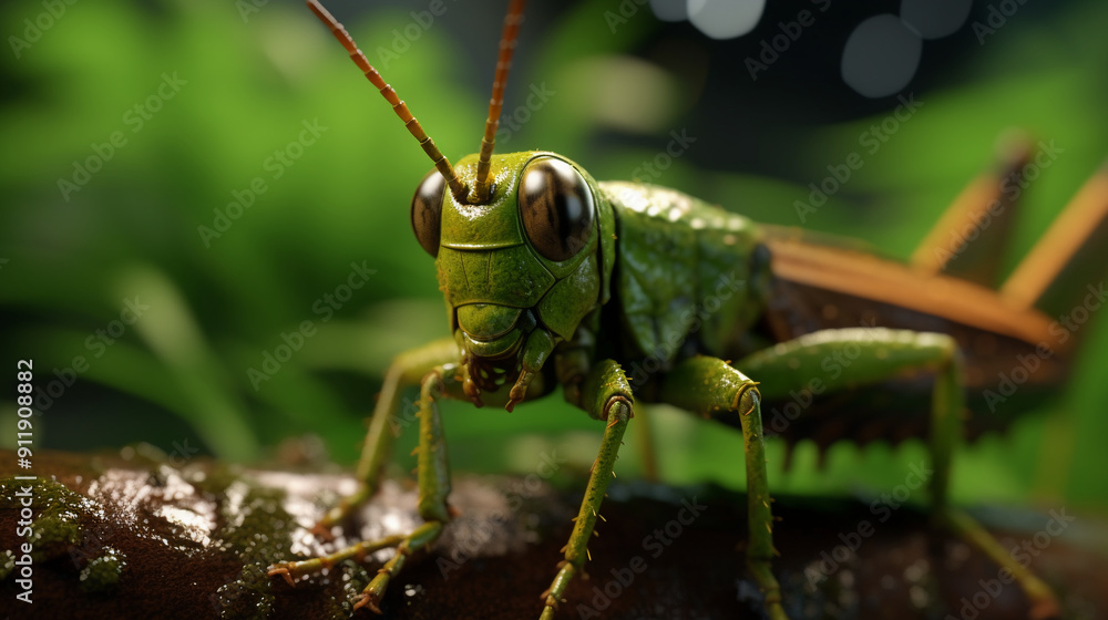 Fototapeta premium grasshopper on a leaf