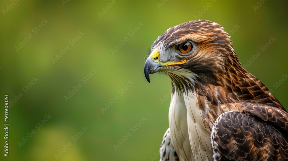 Close-up of a hawk with a focused gaze and sharp beak Close-up of a hawk with a focused gaze and sharp beak