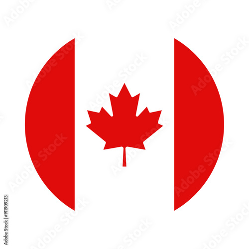 Round Canada flag icon