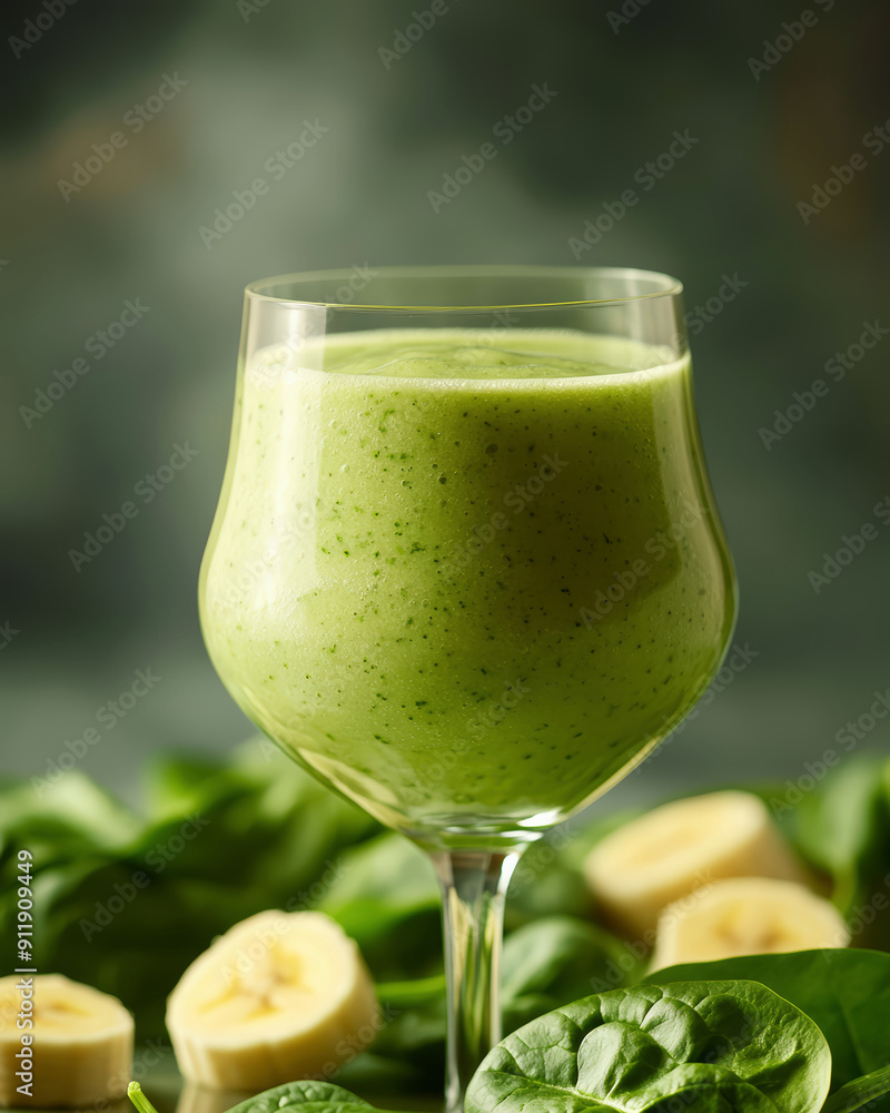 Spinach and banana smoothie. Detox and Healthy drink Spinach and banana smoothie. Detox and Healthy drink