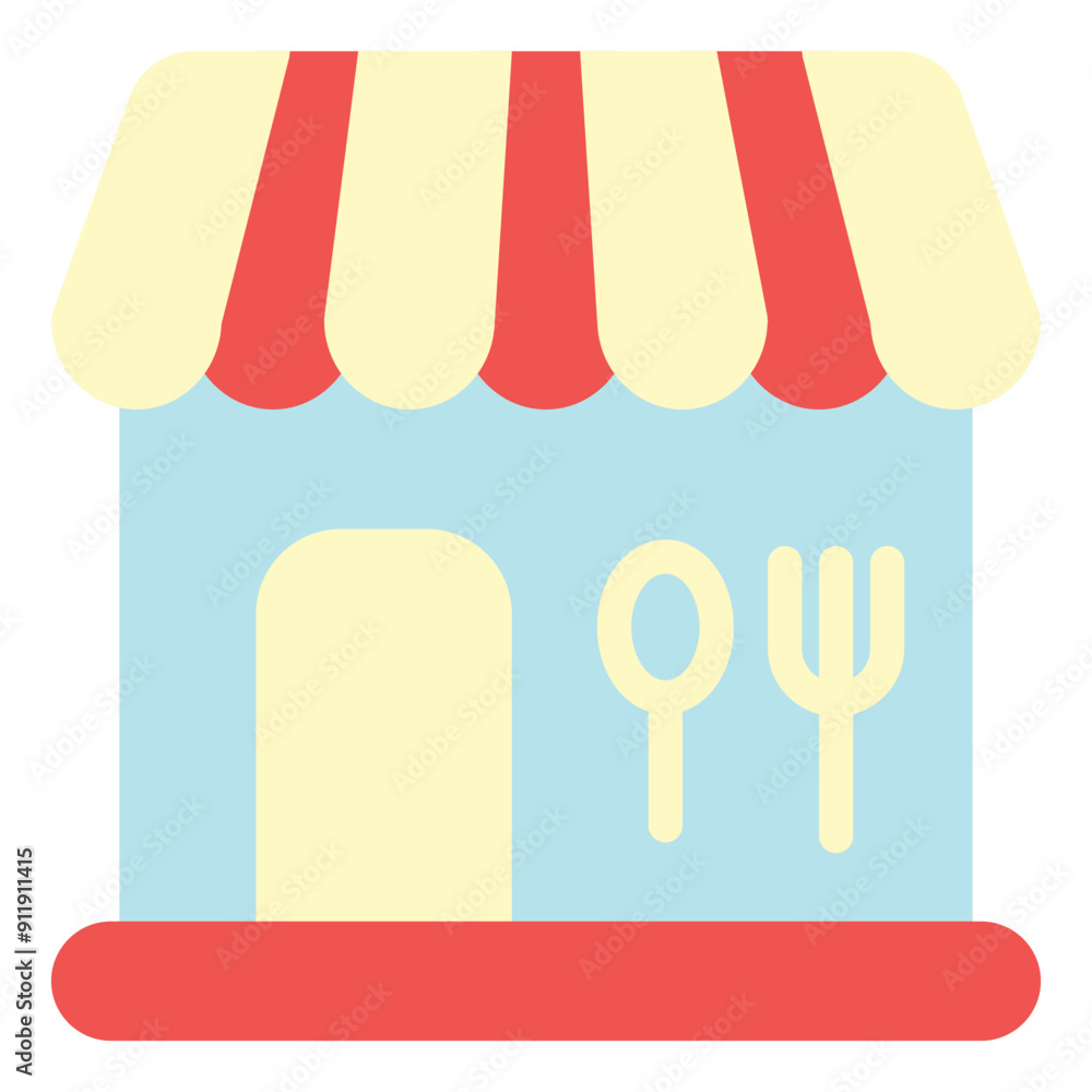 Fototapeta premium Canteen Icon in Flat Style