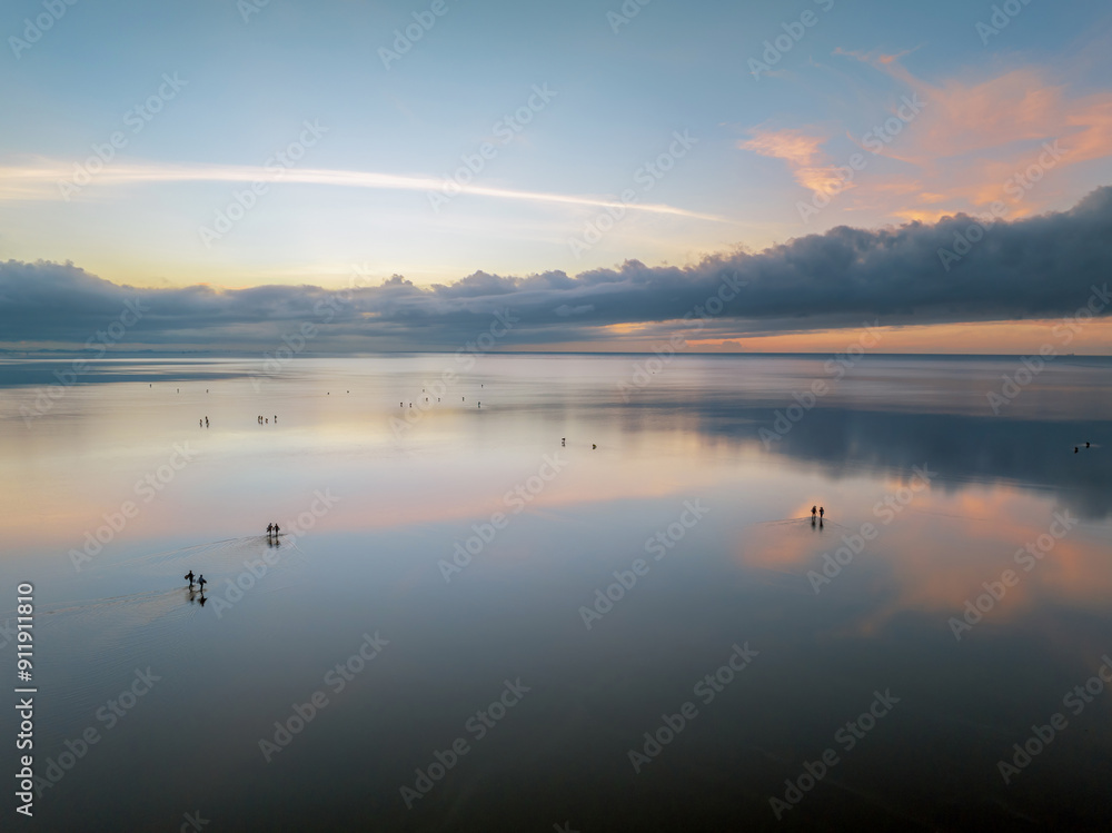 Infinity sea beach with calm water surface. Infinity sea beach with calm water surface.