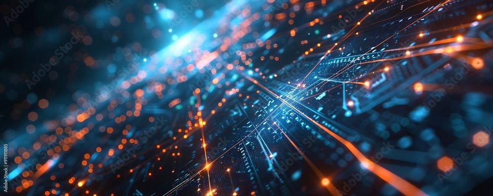 Obraz premium Neural Networks Digital Background for AI