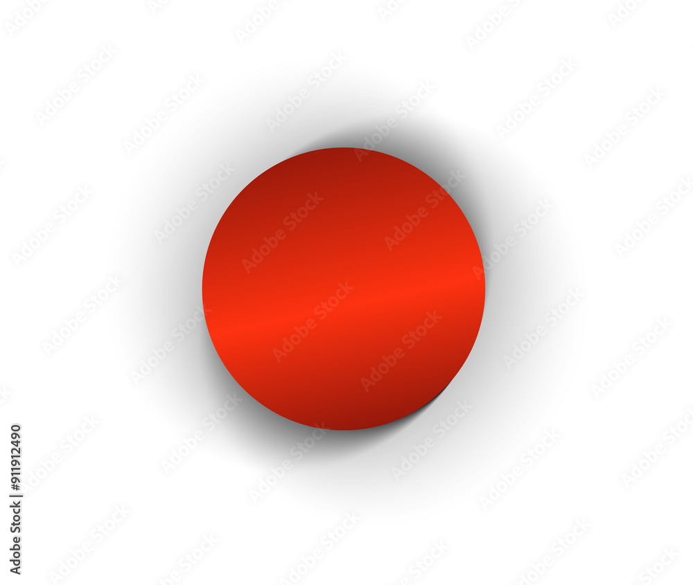 Red paper circle and shadow. Element for design Red paper circle and shadow. Element for design